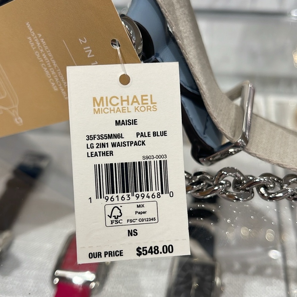 Michael Kors Maisie Large Pebbled Leather 2-in-1 Sling Pack Fanny Pack Waist Bag - Picture 10 of 16